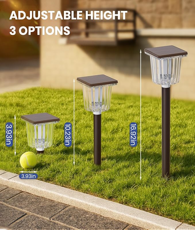 Super Bright Solar Pathway Lights Outdoor Powered, Adjustable Warm&Cool White - Image 6