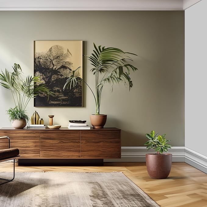 Kante 14 Inch Dia Round Concrete Planter, Indoor Outdoor Large Plant Pot - Image 3