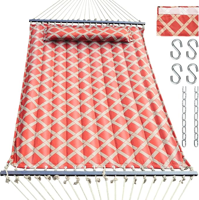 13 FT Tuscan Lattice Sienna/Taupe Quilted Hammock by Unknown