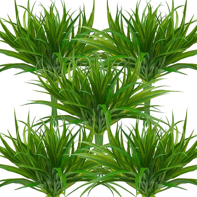32 Pcs Artificial Grass Fake Plants 17.3in Outdoor Plants UV Resistant Faux by Phliofd
