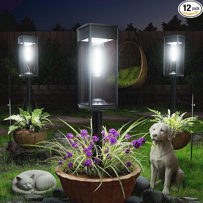 Solar Pathway Lights Outdoor, 12 Pack Bright Solar Lights Outdoor, Auto On/Off by Professionalproductionofsolarlightsoutdoor%EF%BC%9A%EF%BC%89
