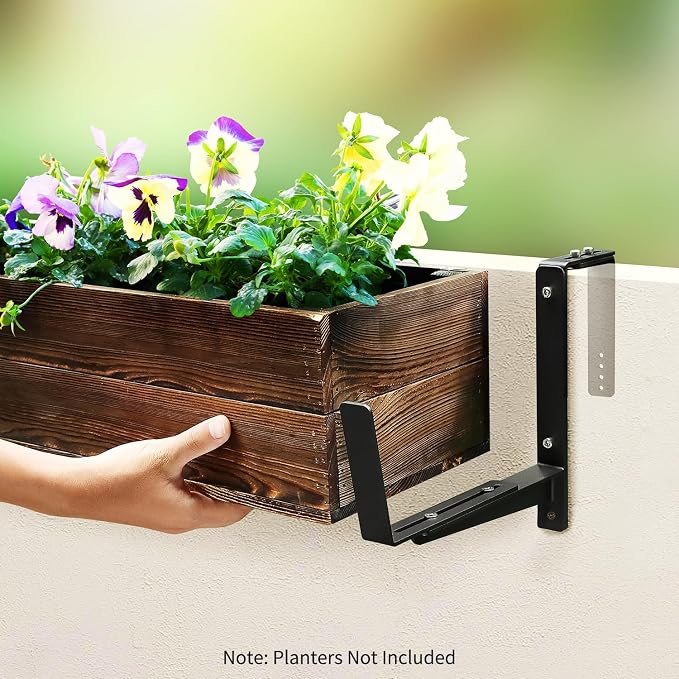 Window Box Brackets, Adjustable Planter Box Brackets, Heavy Duty Iron Flower - Image 5