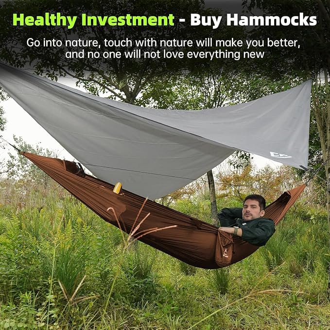 Camping Hammock with Mosquito Net, Underquilt & Rain Fly Tarp – 2 Person - Image 3