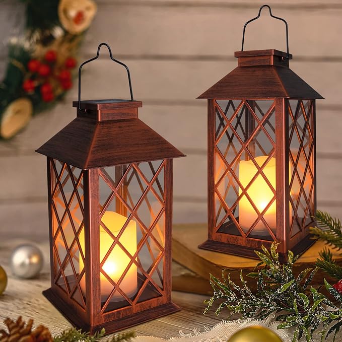 TAKE ME 14" Solar Lantern Outdoor Garden Hanging Lantern Waterproof LED - Image 8