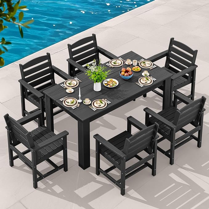 SERWALL Patio Dining Set for 6, Outdoor Dining Sets for 6 Person - Image 8
