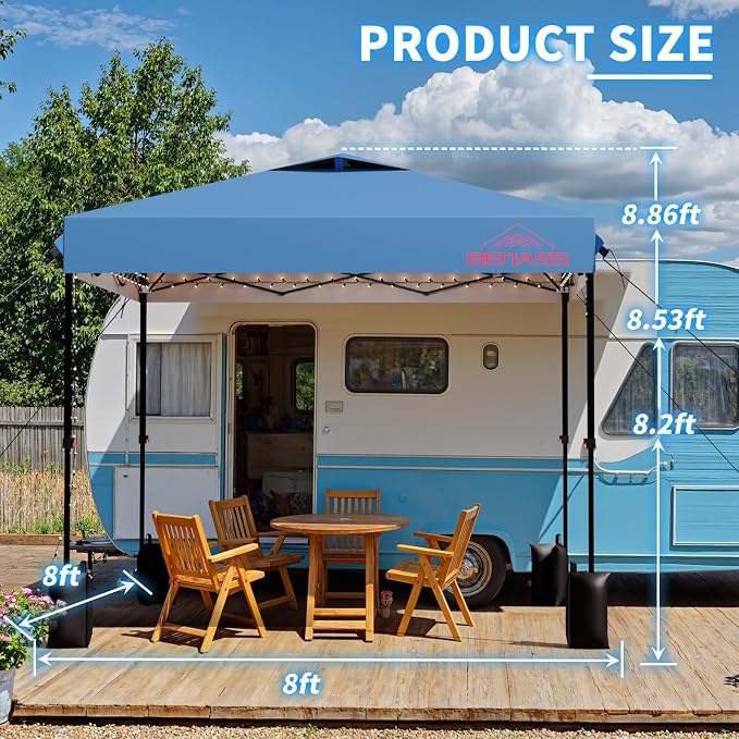 8x8 Pop Up Canopy, Easy Up Canopy Tent, Heavy Duty Tents - Image 2