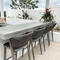 PURPLE LEAF Counter Height Bar Stool Set of 4 Aluminum Counter Height Bar Chair by PURPLELEAF