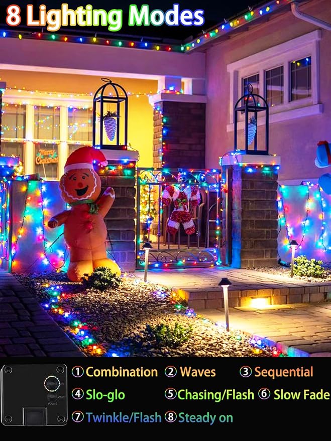 4 Pack 180FT Solar Christmas Lights Outdoor Waterproof, Super Bright 320 LED - Image 4