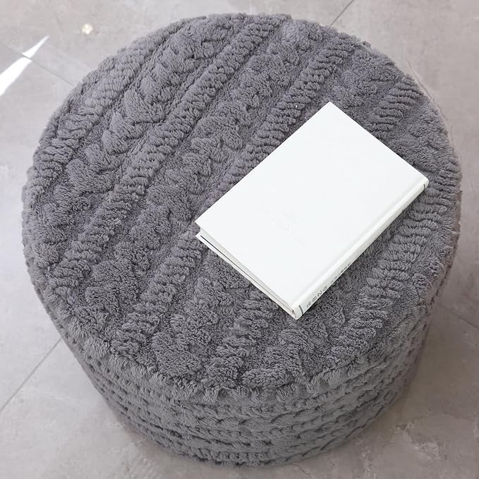 Asuprui Round Footstool Ottoman, 20x14 Inches Multi-Functional Modern Foot Stool - Image 7
