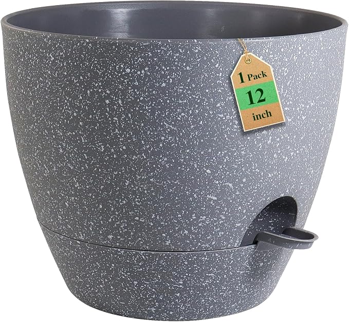 12 inch Large Self Watering Pots, Plant Pots by WSMKSZ