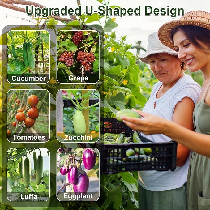 Cucumber Trellis for Raised Bed, U-Shape Garden Trellis for Climbing Plants - Image 7