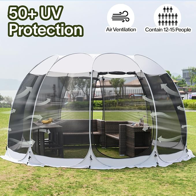 Alvantor® Screen House Gazebo, Pop Up Igloo Screened Canopy Tent - Image 8