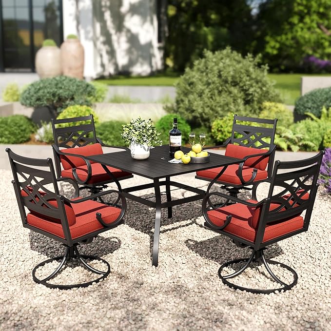 PHI VILLA 5 Pieces Outdoor Dining Set by PHIVILLAThepioneerofcomfortablehouseholdsupplies