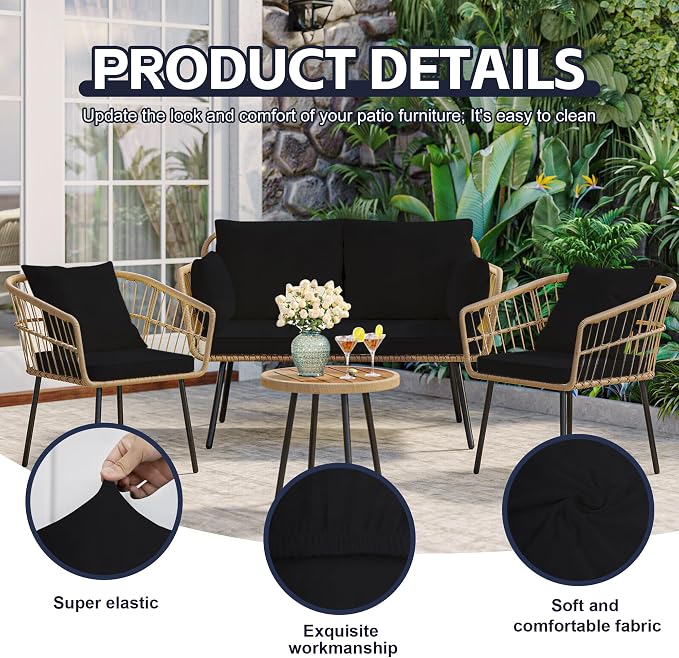 14Pcs Patio Cushion Covers, Outdoor Cushions Covers, Stretch Cushion Covers - Image 3