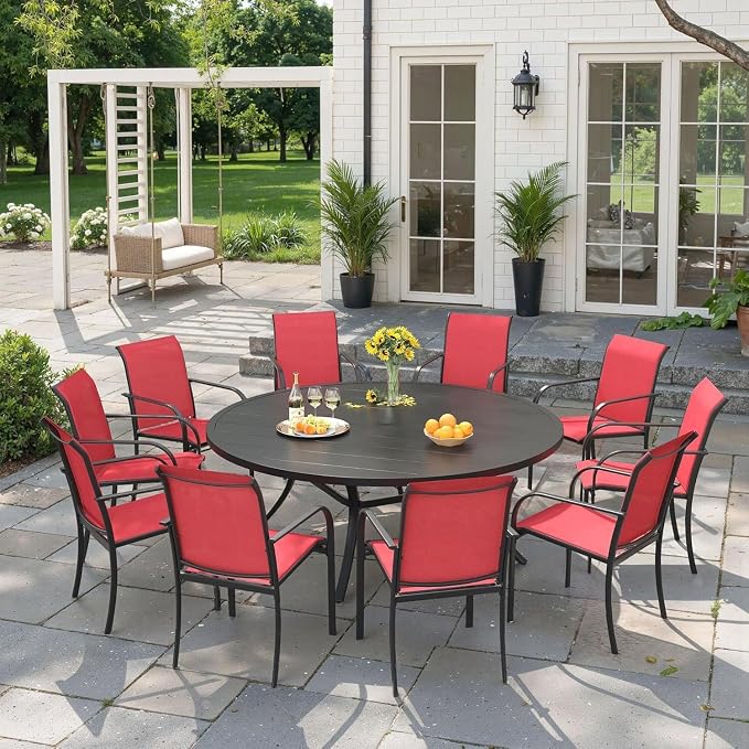 VICLLAX 11 Pieces Patio Outdoor Dining Set by HOME