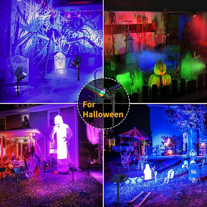 ROSHWEY Solar Outdoor Lights Waterproof, 9 Lighting Modes Halloween Christmas - Image 8