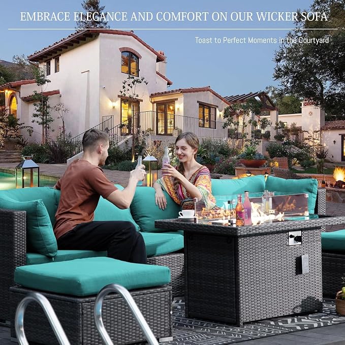BULEXYARD 6 Pcs High Back Outdoor Patio Furniture Set - Image 2