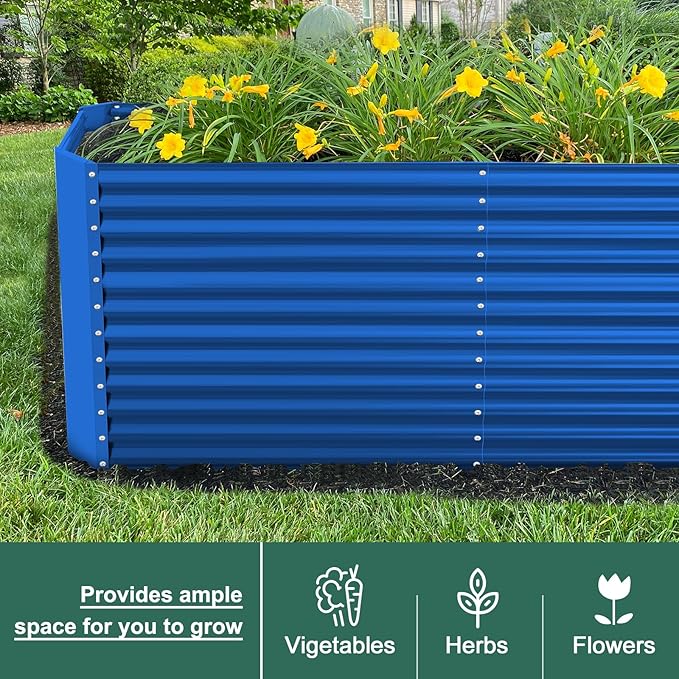 Land Guard 6x3x3ft Rectangular Galvanized Raised Garden Beds, Large-Capacity - Image 6
