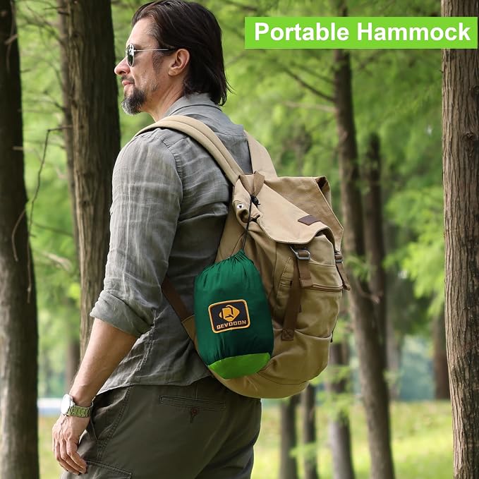 Camping Hammock with Net, Travel Portable Lightweight Hammocks with Tree Straps - Image 5