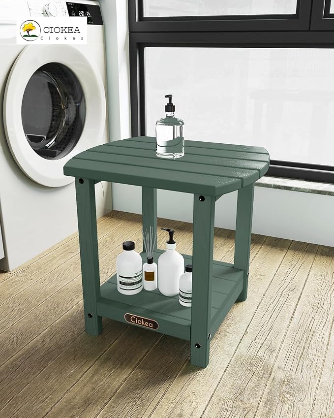 Ciokea Adirondack Outdoor Side Table, 2-Tier Sturdy Patio End Table Weather - Image 5