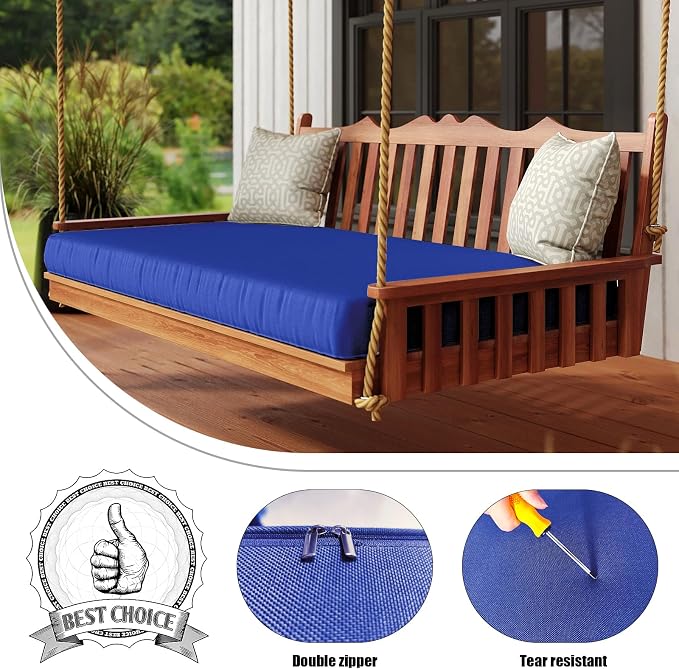 Olefin Twin Outdoor Porch Swing Bed Mattress Cover Waterproof, Twin Size Patio - Image 3