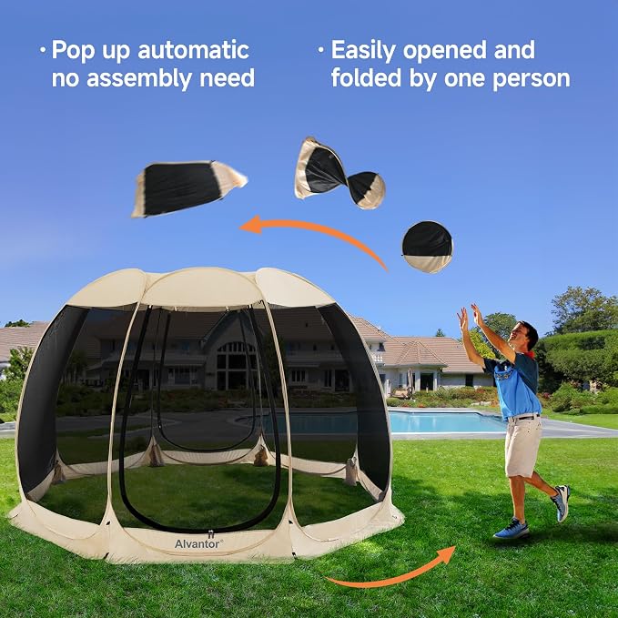 Alvantor® Screen House Gazebo, Pop Up Igloo Screened Canopy Tent - Image 3