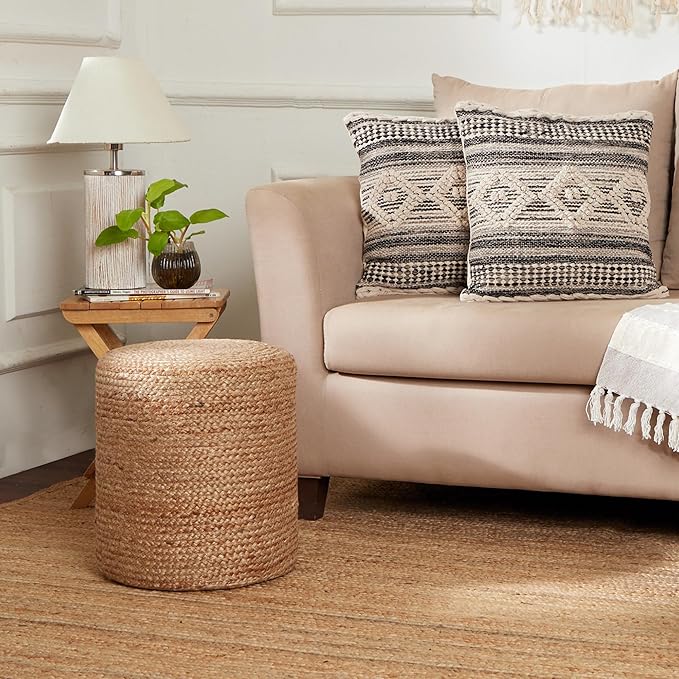 REDEARTH · Cylindrical Pouf Ottoman - Image 8