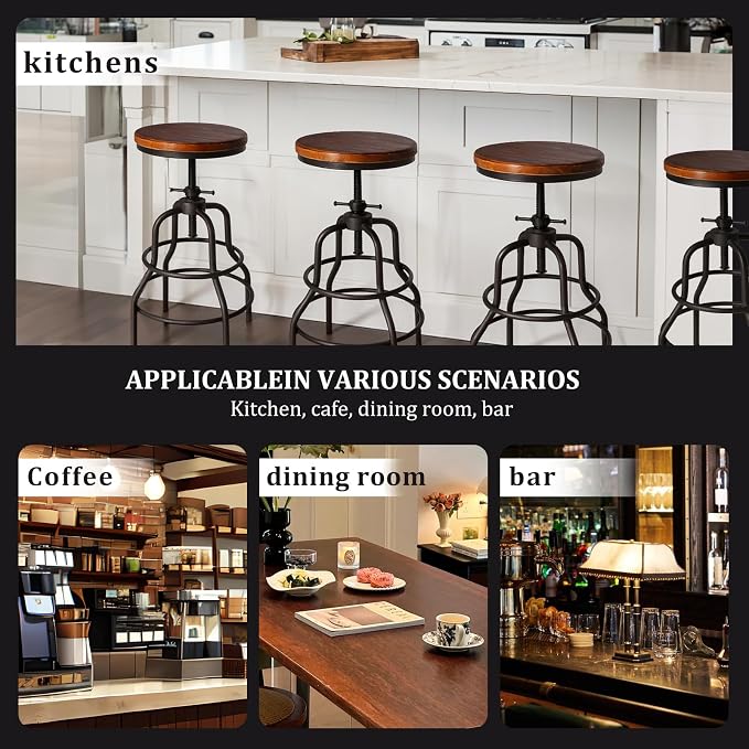 LOKKHAN Vintage Industrial Barstools - Image 5