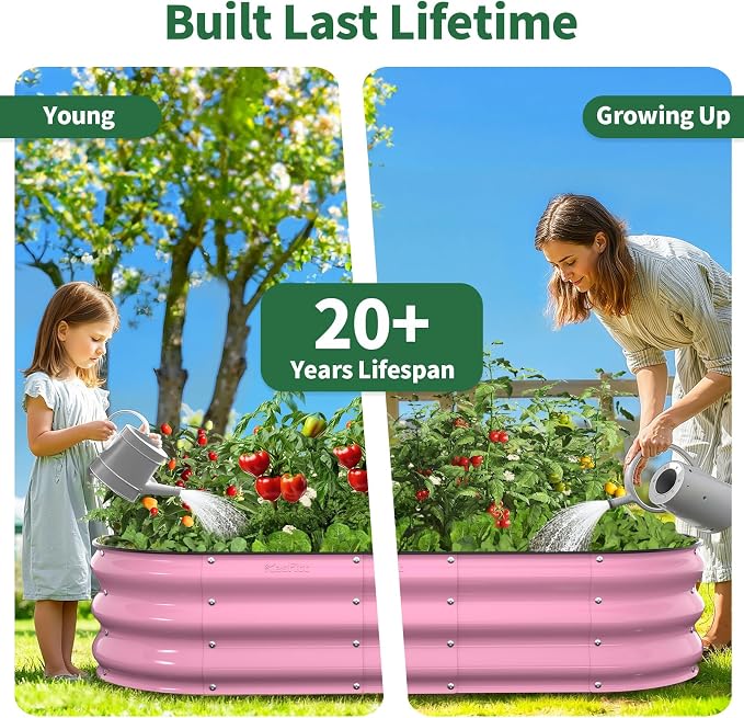 Kesfitt Raised Garden Bed, Oval Open-Bottom Design, 12-Inch Deep - Image 9