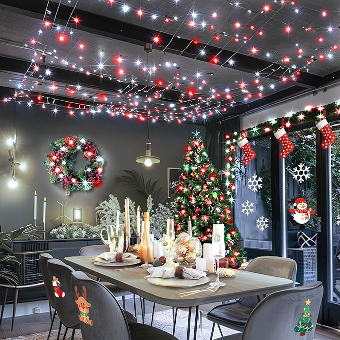 KNONEW 197FT 500 LED Christmas Lights Outdoor String Lights 8 Modes & Memory - Image 7