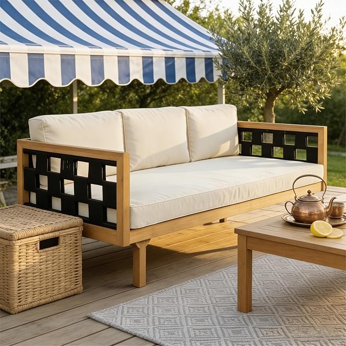 Christopher Knight Home Rosie Acacia Wood Outdoor Daybed Sofa - Image 4