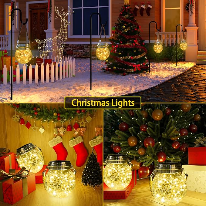 ROSHWEY Solar Lantern, 2 Pack Outdoor Lanterns - Image 7