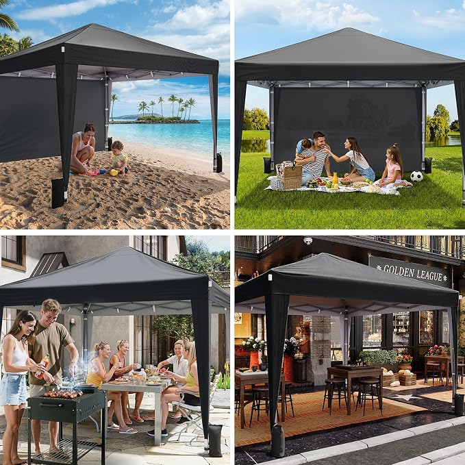 10x10 Pop Up Canopy with Sidewalls, Outdoor Instant Canopy Tent with Carry Bag - Image 5