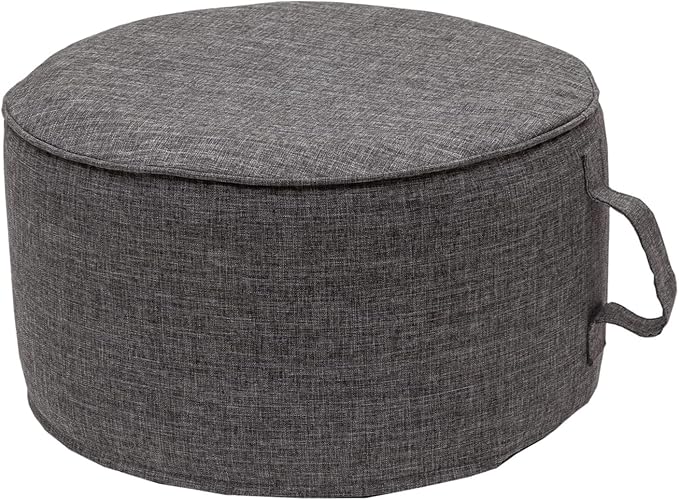 QILLOWAY Indoor/Outdoor Inflatable Stool, Round Ottoman, All Weather Foot Rest by QILLOWAY