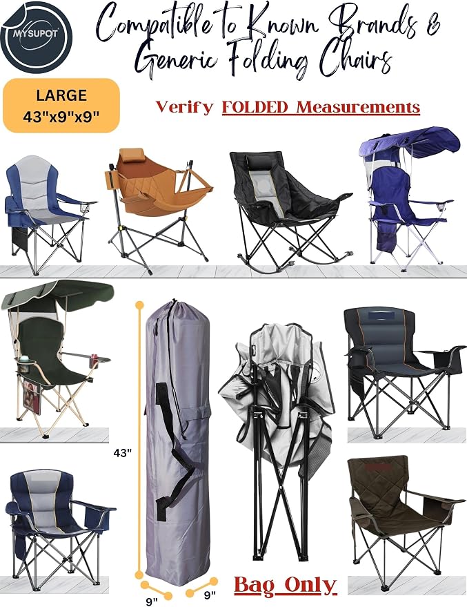 43"x9"x9" Replacement Bag for Folding Camping Chair, Camp Chairs, Yoga Mat - Image 4