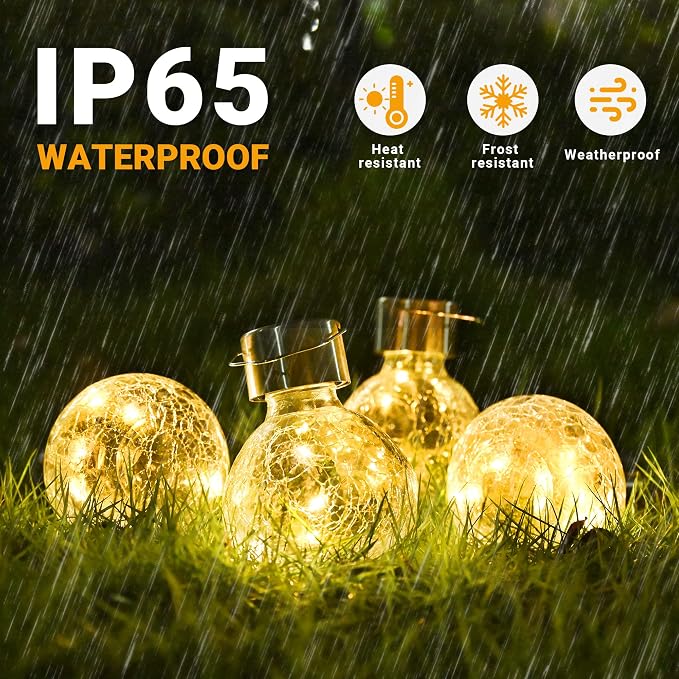 GIGALUMI Hanging Solar Lantern, 4 Pack Outdoor Christmas Decorations, Hanging - Image 2