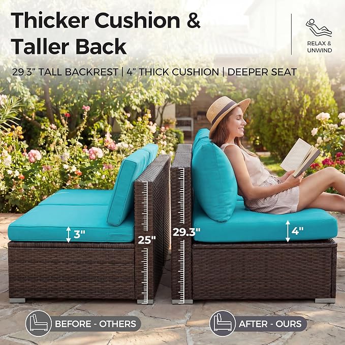 NICESOUL 7 Piece Patio Furniture Set - Image 7