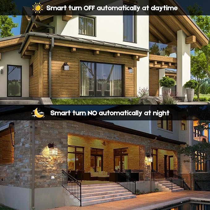 2-Pack Dusk to Dawn Outdoor Wall Light, Waterproof Exterior Wall Lantern - Image 2