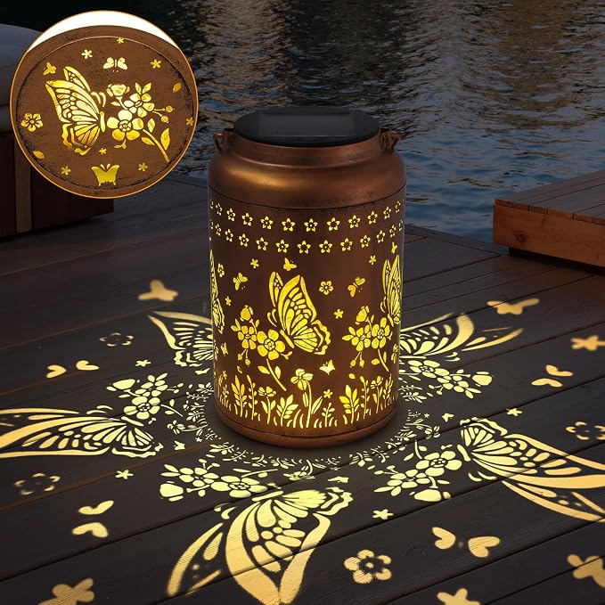 2 Packs Butterfly Solar Lanterns Outdoor Waterproof, Birthday Gifts - Image 2