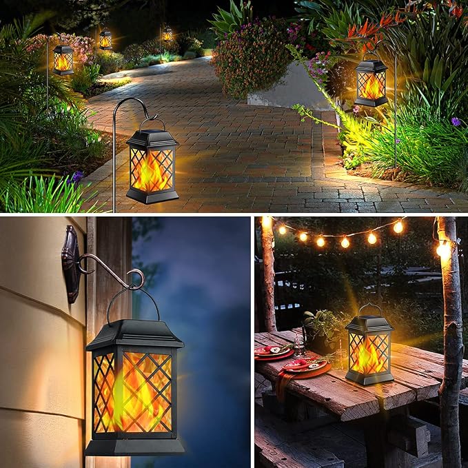TomCare Solar Lights Outdoor Flickering Flame Metal Solar Lantern Outdoor - Image 7