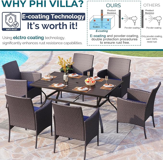 PHI VILLA 7 Piece Outdoor Dining Set - Image 9