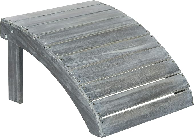 Safavieh Patio Collection Hampton Adirondack Acacia Wood Ottoman - Image 3