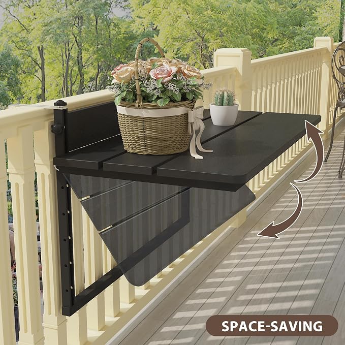 Sundale Outdoor 32" Large Folding Balcony Table - Image 6