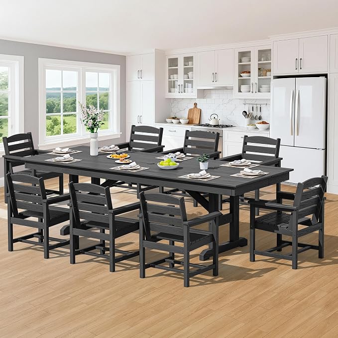 SERWALL 9 Piece Outdoor Dining Set - Image 9