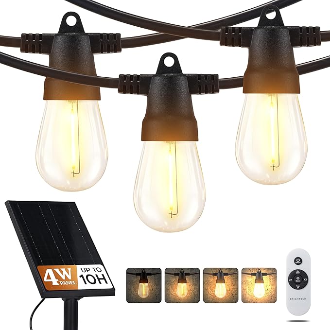 Brightech Ambience Pro Super Bright Solar - 48Ft Remote Control Outdoor String by Brightech