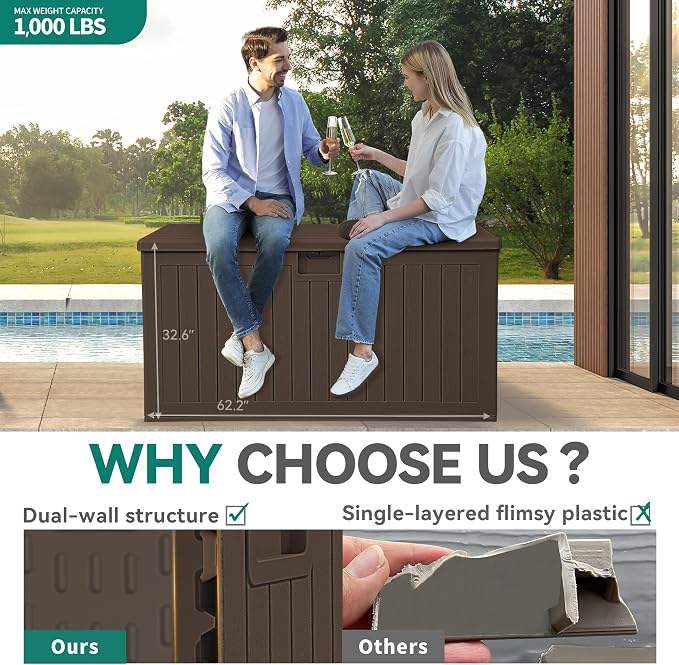 YITAHOME 230 Gallon Double-Wall Deck Box - Image 5