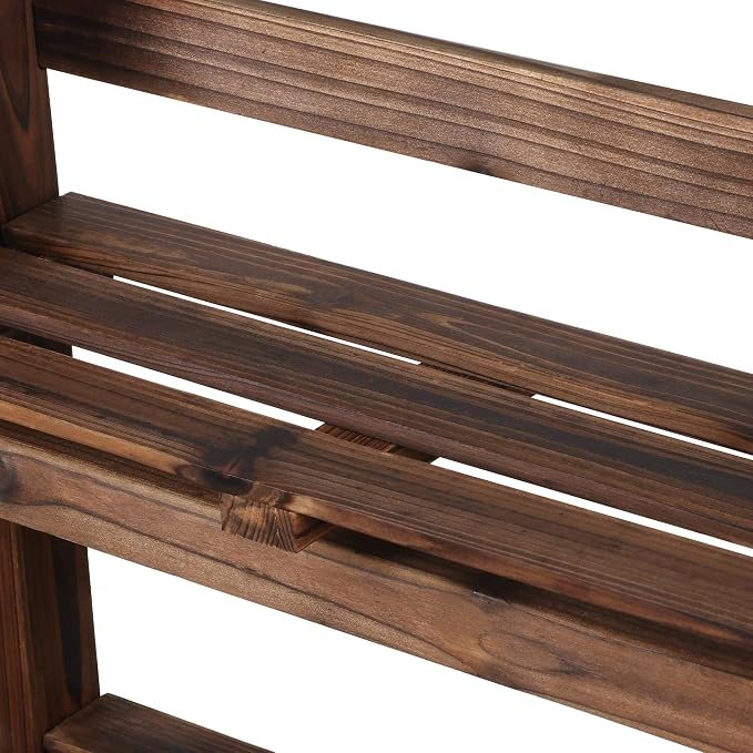 Yaheetech Foldable Ladder Shelf Wooden Plant Stand Indoor Outdoor Shelves No - Image 9
