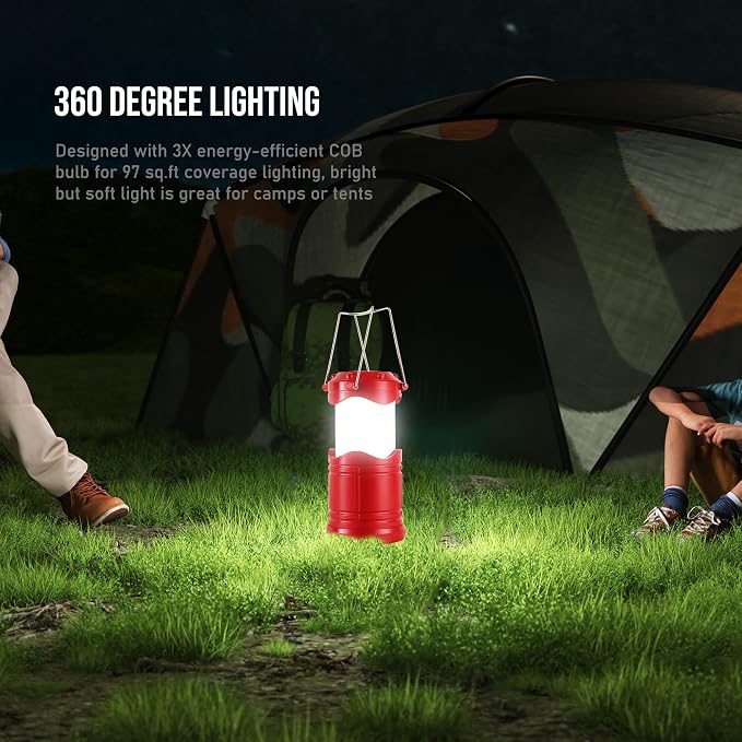 Lichamp LED Camping Lantern, 4 Pack Battery Powered Flashlight - Image 3