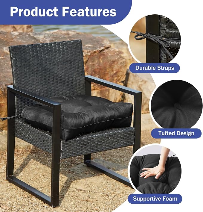Outdoor Chair Cushions Set of 4, Patio Chair Cushions - Image 5