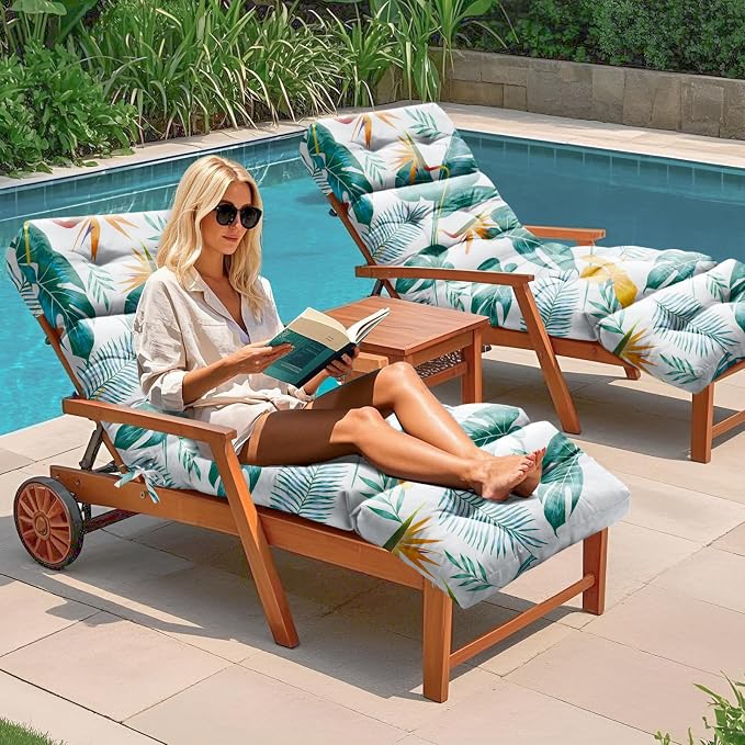 Outdoor Chaise Lounge Chair Cushion 75.1 x 22.8 x 4.7 Inches 100% Waterproof - Image 6